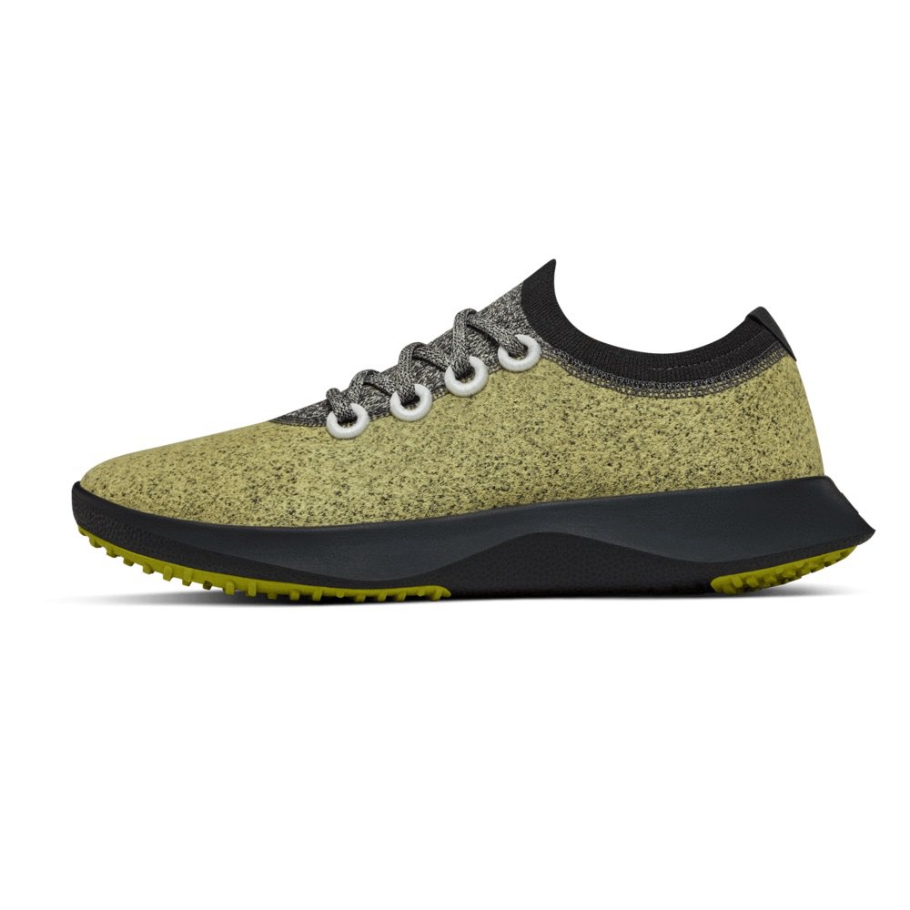 Allbirds Men\'s Running Shoes Olive/Black - Wool Dasher Mizzles - 75813AVYH